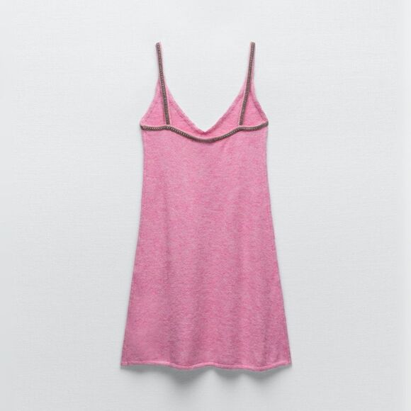 ZARA Wool Alpaca Beaded Strappy Dress - Picture 4 of 12